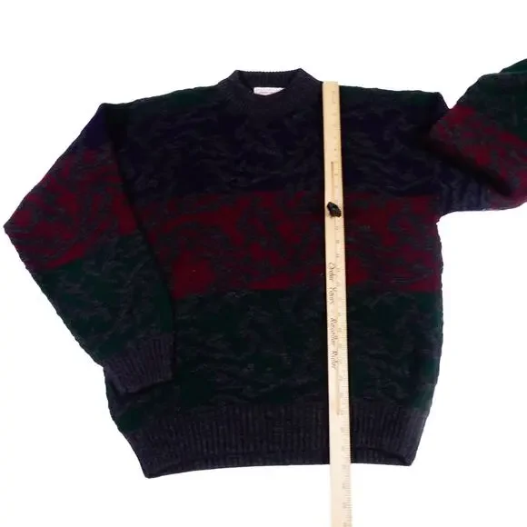 John Ashford Wool Acrylic Y2K Grandpa Abstract Sweater Made in Italy Large